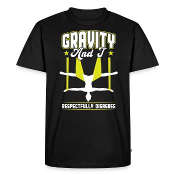Gravity And I Disagree - Aerialist - Men's Premium Organic T-Shirt - black - Front - Nico (187cm)