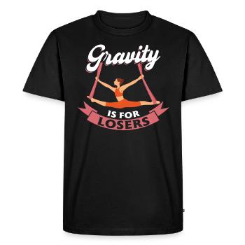 Gravity Is For Losers - Aerialist - Men's Premium Organic T-Shirt - black - Front - Nico (187cm)