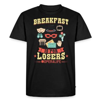 No Breakfast - Operalife - Opera Singer - Men's Premium Organic T-Shirt - black - Front - Nico (187cm)