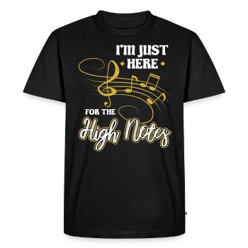 I'm Just Here For The High Notes - Opera Singer - Men's Premium Organic T-Shirt - black - Front - Nico (187cm)