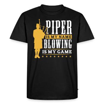 Piper Is My Name - Blowing Is My Game - Bagpiper - T-shirt Premium bio Homme - noir - Devant - Nico (187cm)