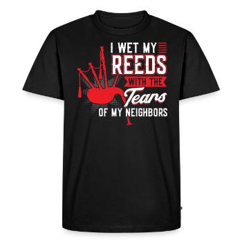 J’ai mouillé mes roseaux avec les larmes de mes voisins - T-shirt Premium bio Homme - noir - Devant - Nico (187cm)