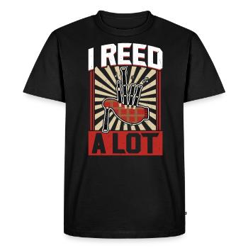 I Reed A Lot - Joueur de cornemuse - T-shirt Premium bio Homme - noir - Devant - Nico (187cm)