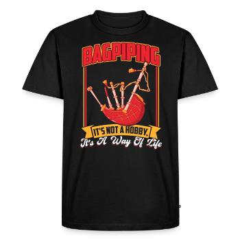 Bagpiping Is Not A Hobby - Bagpiper - Men's Premium Organic T-Shirt - black - Front - Nico (187cm)