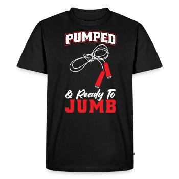 Pumped And Ready To Jumb - Jump Rope - Men's Premium Organic T-Shirt - black - Front - Nico (187cm)