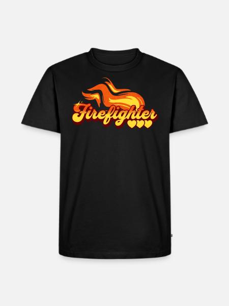 Firefighter Gift Flame Pattern - Men's Premium Organic T-Shirt - black
