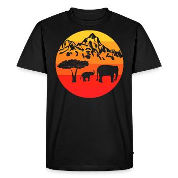 Africa Animal Elephant Gift Retro Elephant - Men's Premium Organic T-Shirt - black - Front - Nico (187cm)