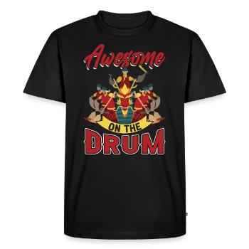 Awesome On The Drum - Dragon Boat - Men's Premium Organic T-Shirt - black - Front - Nico (187cm)