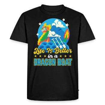 Life Is Better In A Dragon Boat - Men's Premium Organic T-Shirt - black - Front - Nico (187cm)