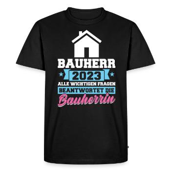 Client 2023 Devis cérémonie d’achèvement maison de rêve - T-shirt Premium bio Homme - noir - Devant - Nico (187cm)