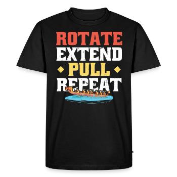 Rotation Étendre Pull Repeat - Dragon Boat Racing - T-shirt Premium bio Homme - noir - Devant - Nico (187cm)
