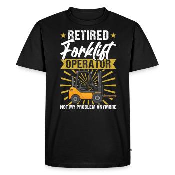 Retired Forklift Operator - Men's Premium Organic T-Shirt - black - Front - Nico (187cm)