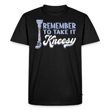 Remember To Take It Kneesy - Leg Prosthesis - Men's Premium Organic T-Shirt - black - Front - Nico (187cm)