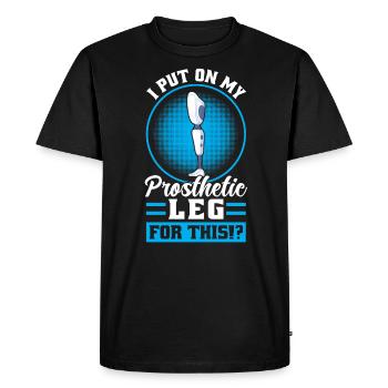 J’ai mis ma jambe prothétique pour cela - T-shirt Premium bio Homme - noir - Devant - Nico (187cm)