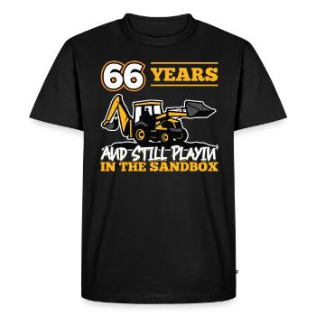 66 years - 66 years old - 66th birthday - excavator - Men's Premium Organic T-Shirt - black - Front - Nico (187cm)