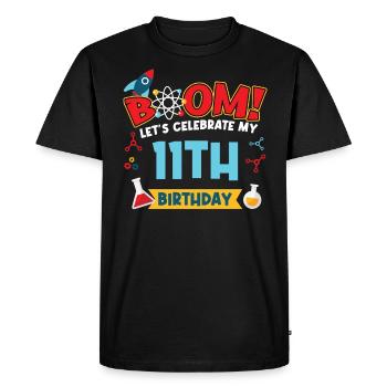 Boum Célébrons mon 11e anniversaire - T-shirt Premium bio Homme - noir - Devant - Nico (187cm)