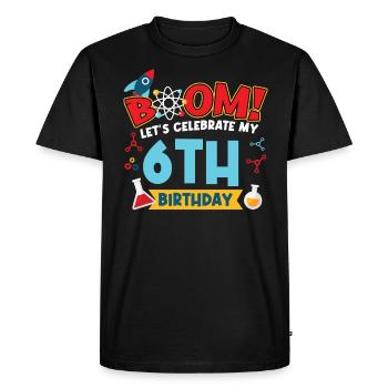 Boum Célébrons mon 6e anniversaire - T-shirt Premium bio Homme - noir - Devant - Nico (187cm)