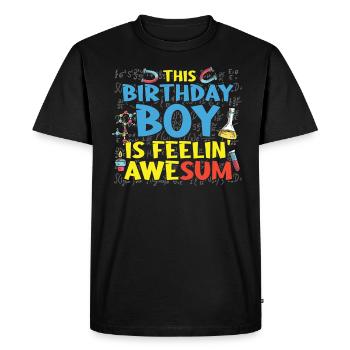 This birthday boy always has a solution - Men's Premium Organic T-Shirt - black - Front - Nico (187cm)