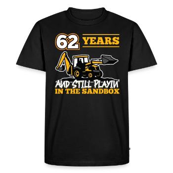 62 years - 62 years old - 62nd birthday - excavator - Men's Premium Organic T-Shirt - black - Front - Nico (187cm)