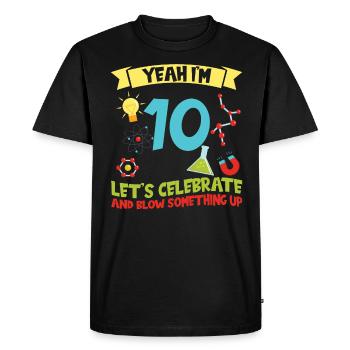 yes I'm 10 - Science Birthday - Men's Premium Organic T-Shirt - black - Front - Nico (187cm)