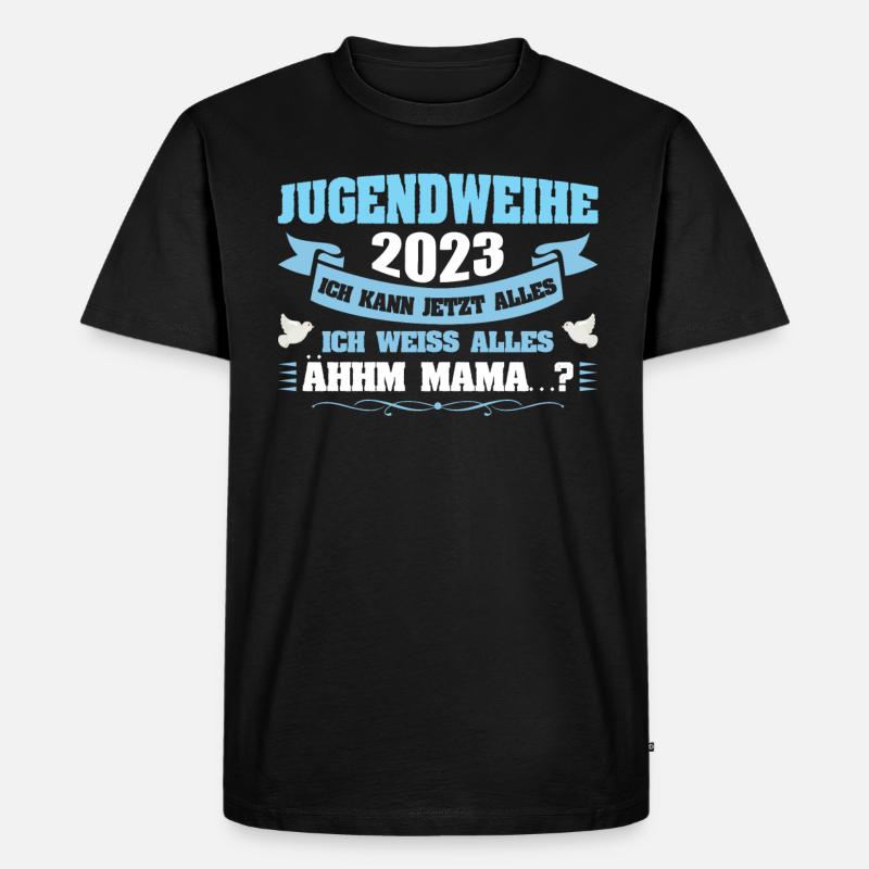 Jugendweihe 2023 Mädchen Junge - Männer Premium Bio T-Shirt - Schwarz