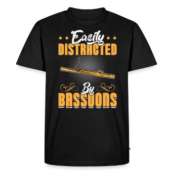 Facilement distrait par les bassons - T-shirt Premium bio Homme - noir - Devant - Nico (187cm)