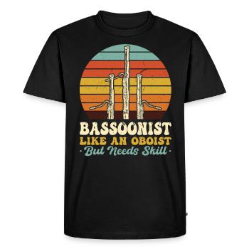 Bassoniste - Comme un hautboïste mais a besoin d’habileté - T-shirt Premium bio Homme - noir - Devant - Nico (187cm)