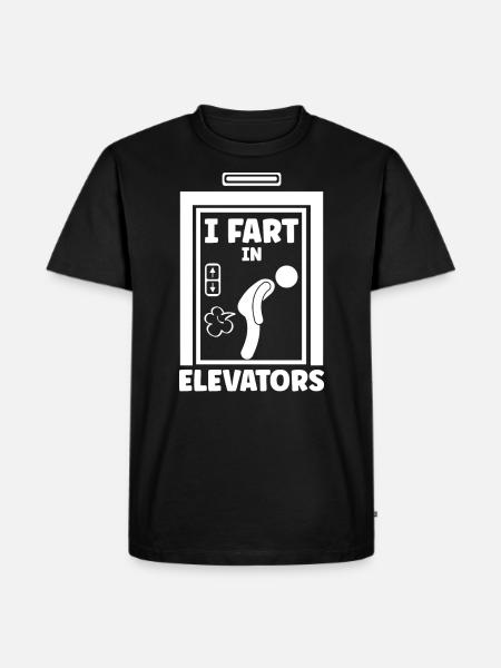 I Fart In Elevators - Männer Premium Bio T-Shirt - Schwarz
