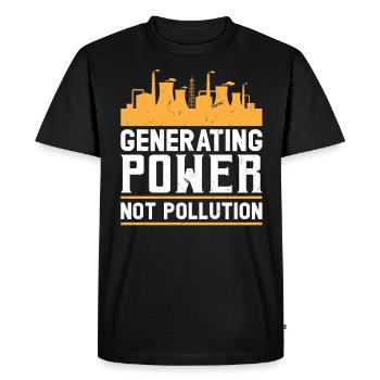 Produire de l’énergie et non de la pollution Génie nucléaire - T-shirt Premium bio Homme - noir - Devant - Nico (187cm)