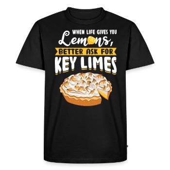 Mieux vaut demander une tarte au citron vert clé - T-shirt Premium bio Homme - noir - Devant - Nico (187cm)