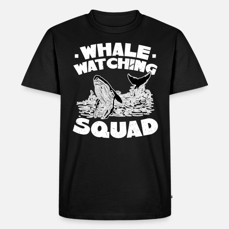Whale Watching Squad - Männer Premium Bio T-Shirt - Schwarz