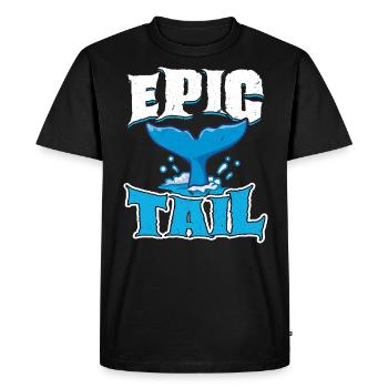 Epic Tail - Whale - Men's Premium Organic T-Shirt - black - Front - Nico (187cm)