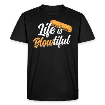 Life Is BLOWtiful - Harmoniciste - T-shirt Premium bio Homme - noir - Devant - Nico (187cm)