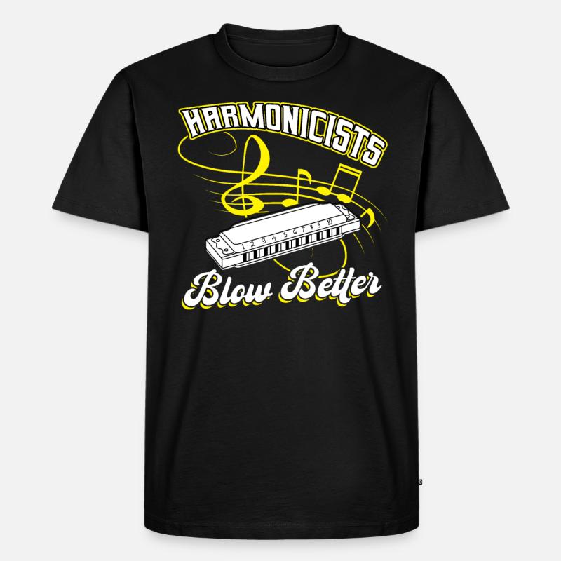 Harmonicists Blow Better - Harmonica Player - Männer Premium Bio T-Shirt - Schwarz