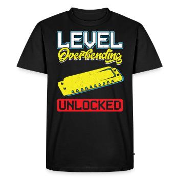 Level Overbending Unlocked - Harmonica Player - Men's Premium Organic T-Shirt - black - Front - Nico (187cm)