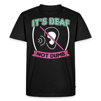 C’est sourd, pas muet - ASL - T-shirt Premium bio Homme - noir - Devant - Nico (187cm)