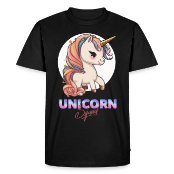 Unicorn Squad - Men's Premium Organic T-Shirt - black - Front - Nico (187cm)