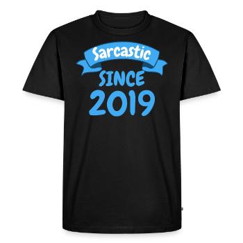 Cadeau d’anniversaire de 4 ans sarcastique depuis 2019 - T-shirt Premium bio Homme - noir - Devant - Nico (187cm)
