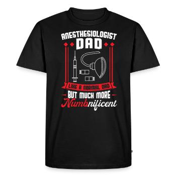 Papa anesthésiste - T-shirt Premium bio Homme - noir - Devant - Nico (187cm)