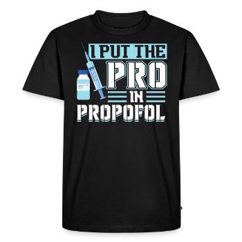 I Put The Pro In Propofol - Anesthésiste - T-shirt Premium bio Homme - noir - Devant - Nico (187cm)