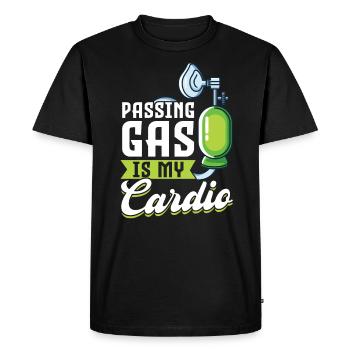 Le passage des gaz est mon cardio - Anesthésiste - T-shirt Premium bio Homme - noir - Devant - Nico (187cm)