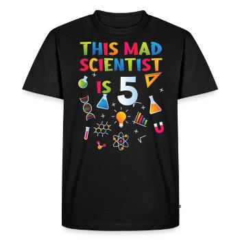 5e anniversaire - Anniversaire de la science - T-shirt Premium bio Homme - noir - Devant - Nico (187cm)