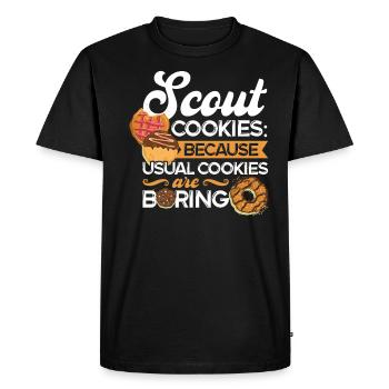 Scout Cookies Because Usual Cookies Are Boring - Men's Premium Organic T-Shirt - black - Front - Nico (187cm)