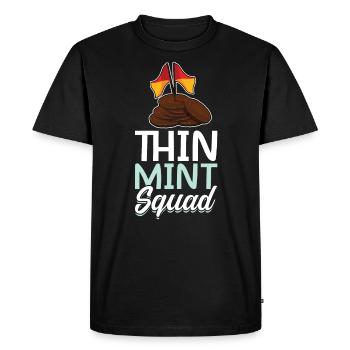 Thin Mint Squad - Cookie Scout - Men's Premium Organic T-Shirt - black - Front - Nico (187cm)