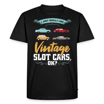 J’aime vraiment les voitures à sous vintage - T-shirt Premium bio Homme - noir - Devant - Nico (187cm)