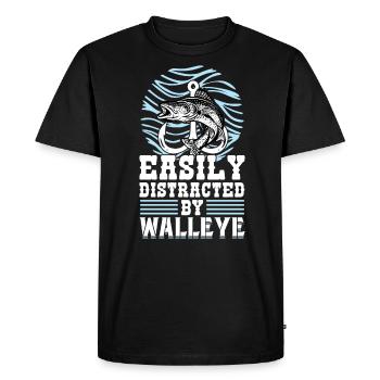 Easily Distracted By Walleye - Walleye Hunter - Men's Premium Organic T-Shirt - black - Front - Nico (187cm)
