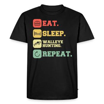 Eat. Sleep. Walleye Hunting. Repeat Walleye Hunter - Men's Premium Organic T-Shirt - black - Front - Nico (187cm)
