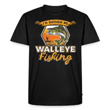I'd Rather Be Walleye Fishing - Walleye Hunter - Men's Premium Organic T-Shirt - black - Front - Nico (187cm)