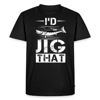 I'd Jig That - Walleye Hunter - Men's Premium Organic T-Shirt - black - Front - Nico (187cm)