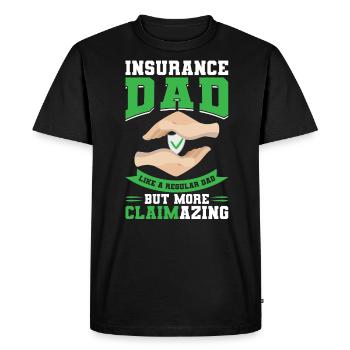 Père d’assurance - Agent d’assurance - T-shirt Premium bio Homme - noir - Devant - Nico (187cm)